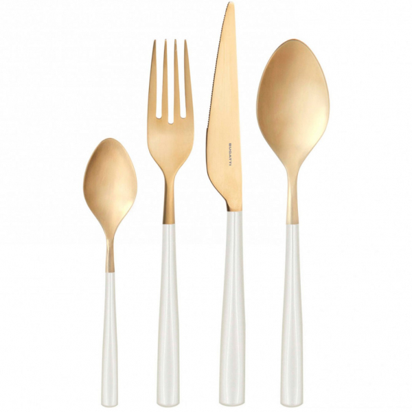 Набор из 24 столовых приборов в деревянной упаковке Athena Gold ATGDAL-003W50 Bugatti